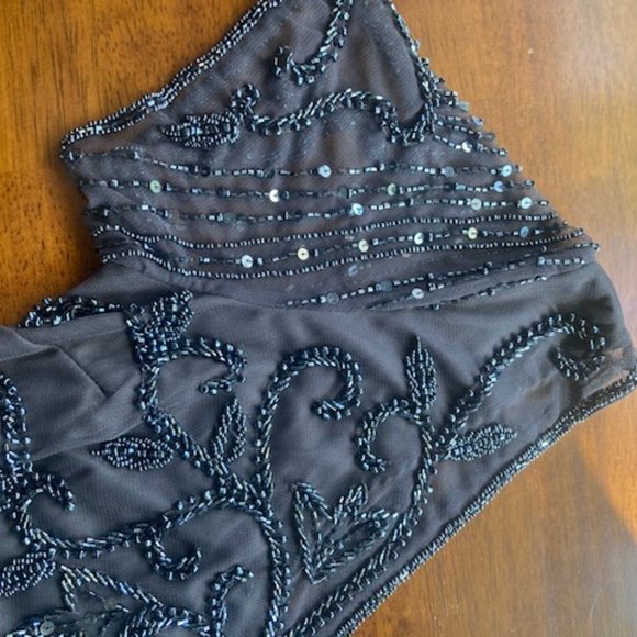 Slate Grey Beaded Gown Size 12 Pisarro - Picture 7 of 9